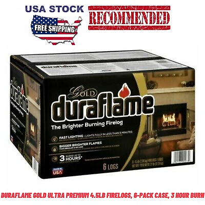 #ad Duraflame Fire Logs 6 Pack 4.5lb Bright Burning 3 Hour Burn Time Fast Lighting $15.73