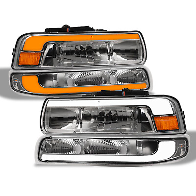 #ad Topline For 99 02 Silverado Tahoe Switchback Sequential LED Headlights 4p Chrome $175.00