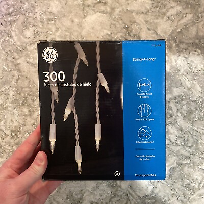 #ad GE Icicle Style Lights String A Long 300 quot;Clear Lightsquot; Bulbs 13.2#x27; Weddings NEW $25.00