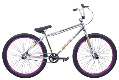 #ad #ad R4 Pro 26quot; Complete White or Chrome W Purple Wheels BMX Bicycle Adult Youth $449.99