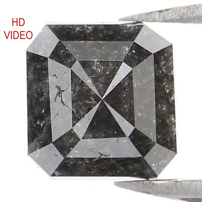 #ad 1.48 CT Natural Loose Radiant Cut Diamond 6.30 MM Salt And Pepper Diamond N1596 $189.00