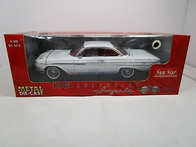 #ad SUNSTAR 1 18 WHITE 1961 CHEVY IMPALA SS NEW IN THE BOX READ $139.99
