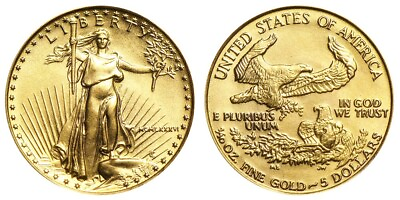 #ad 1986 1 10 OZ AMERICAN GOLD EAGLE BU MCMLXXXVI $5 DOLLAR COIN $328.88