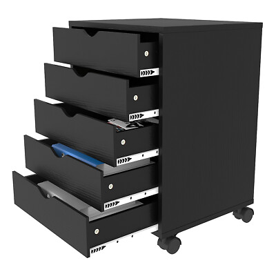 #ad Rolling Storage Cabinet Mobile File Cabinet 5 Drawers Chest of Drawer with Wheel $60.63