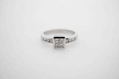 #ad Estate Sale Diamond Engagement Ring 14k White Gold Sz 7.25 VVS2 G 0.76 TCW $575.00