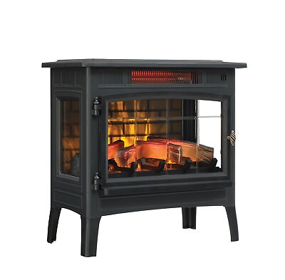 #ad Duraflame Electric Infrared Quartz Fireplace Stove with 3D Flame Effect Black $337.29