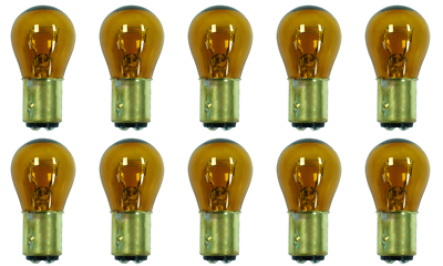 #ad Box of 10 #1157A 1157 Amber Lamp Auto Bulb Automotive Dual Filament BAY15d $5.46
