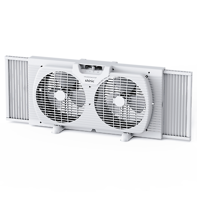 #ad #ad 9quot; 3 Speed Twin Window Fan with Removable Bug Screen 22“ to 33 1 2quot; White $24.92
