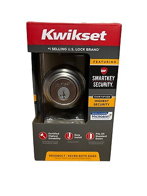#ad Kwikset smartkey security Deadbolt Satin Nickel with Smartkey Keyed Both Sides $32.95