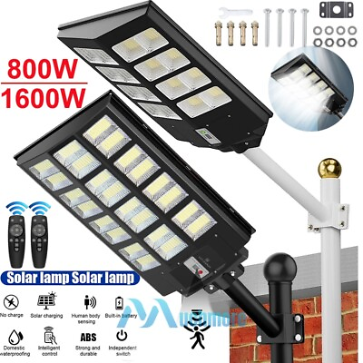 #ad 800W 1600W 9900000000LM Commercial Solar Street Light LED PIR Jumbo Road Lamp US $94.83