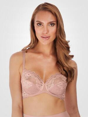#ad Wacoal Underwired Bra Lace Perfection Rose Mist T Shirt Beige Women Sheer $64.80
