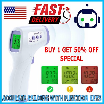 #ad Large LCD Digital Infrared Thermometer Non contact Forehead Baby Temperature Gun $7.95
