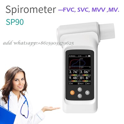 #ad Spirometer pulmonary function FVC SVC MVV MVVoice promptPC softwareSP90 $299.00