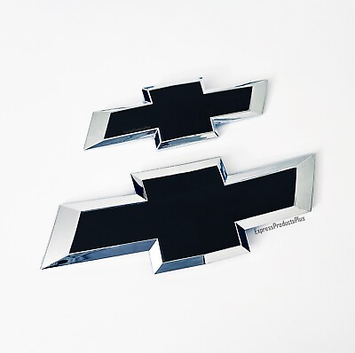 #ad #ad New 2011 2014 Chevy Cruze Matte Black Front Rear Bowtie Emblem Set $44.95