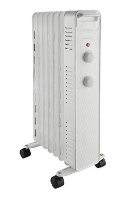 #ad Mainstays Electric Radiant 1500W Portable Oil Filled Space Heater White $61.85