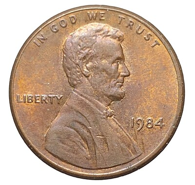 #ad USA One Lincoln Memorial Cent 1984 Copper Plated Zinc Coin W288 GBP 2.99