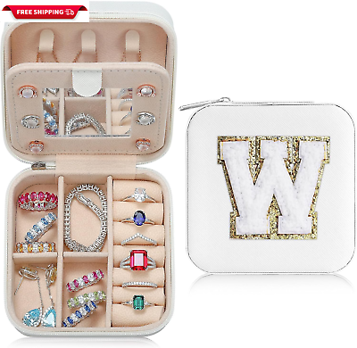 #ad Travel Jewelry Box for Women Girls W Initial Jewelry Box for Teen Girls Small $28.88