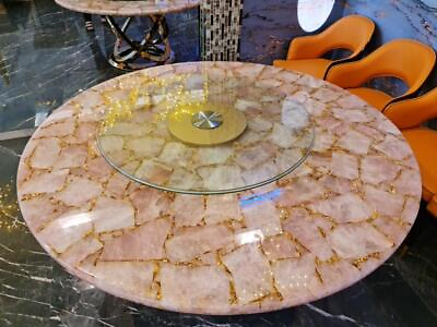 #ad Pink Rose Quartz Dining Coffee Table Top Rock Crystal Quartz Living Room Table $1245.11