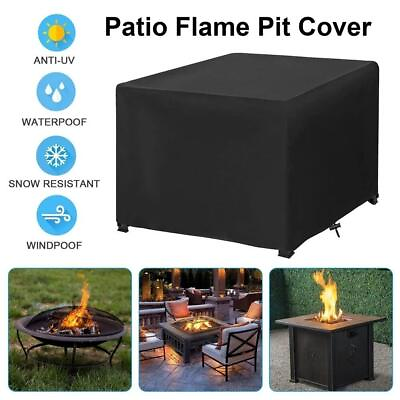 #ad Square Fire Pit Propane Table Cover Outdoor Patio Waterproof Protective Cover $21.99