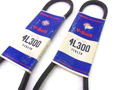 #ad 2 pcs Master Mechanic 4L300 V Belts 1 2quot; Wide X 30quot; Length NOS $10.99
