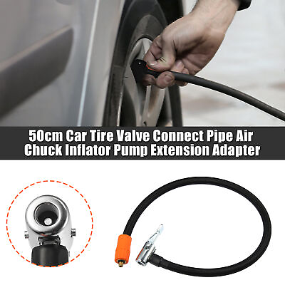 #ad 50cm Car Tire Inflator Extension Hose with Metal Lock Chuck Adapter Connect $9.30