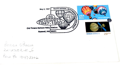 #ad Vintage 1997 Roswell NM Alien Old Timers Balloon Rally Stamp Philatelic #1A $24.95
