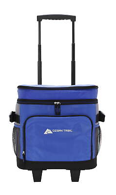 #ad Rolling 42 cans Soft Sided Cooler Blue $29.98