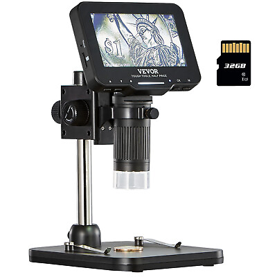 #ad VEVOR Digital Microscope Coin Microscope 4.3in IPS Screen 50 1000X Magnification $40.00