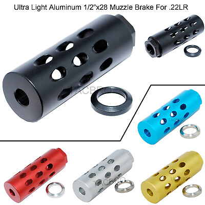 #ad Aluminum 1 2#x27;#x27;x28 TPI Muzzle Brake For .22LR .223 5.56 $19.99