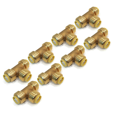 #ad 8 New 1 2quot; x 1 2quot; x 1 2quot; SharkBite Style Push to Connect LEAD FREE BRASS TEES $40.99