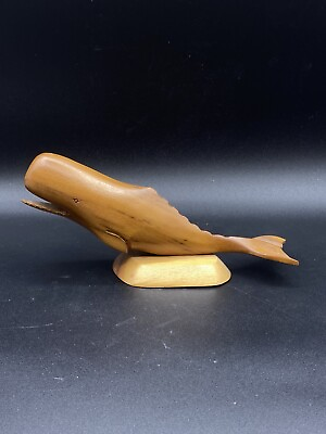 #ad Myrtlewood Carved Whale Oregon Wood Nautical Folk Art Myrtle Wood $34.99