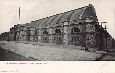 #ad 5th Regiment Armory Baltimore Maryland Early Postcard Unused $12.00