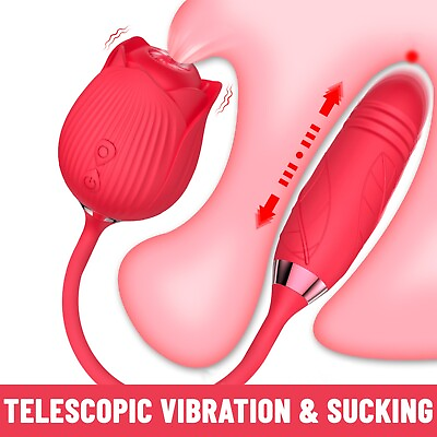 #ad Rose Sucking Vibrator Clitoral G spot Suction Thrusting Dildo Sex Toy 10 Speed $21.89