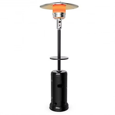 #ad Outdoor Heater Propane Standing LP Gas Steel with Table amp; Wheels Black $220.00