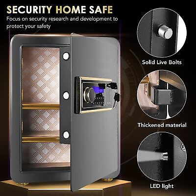 #ad Biometric Safe Box Security 2.5 Cubic Feet Digital LCD Keypad Lock Home Office $194.70