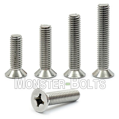 #ad #8 32 Phillips Flat Head Machine Screws 82° Countersunk A2 18 8 Stainless Steel $5.25