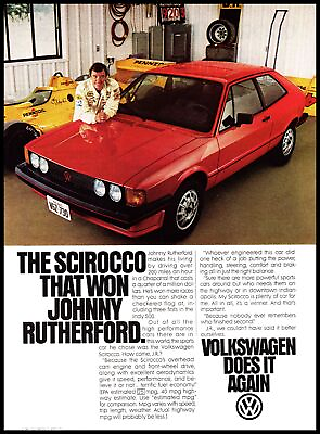 #ad 1981 VW Volkswagen Scirocco Red Sports Car Vintage Print Ad Indy 500 Wall Art $10.97