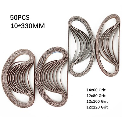 #ad 50pcs Set Air Finger Sander Sadning BeltsGrits Aluminum Oxide 330 X 10mm $18.34