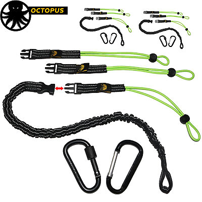 #ad KwikSafety OCTOPUS 3 Pack Heavy Duty Tool Lanyard Detachable Straps amp; Carabiners $30.37