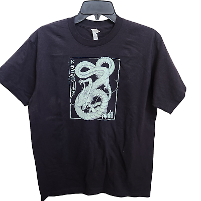 #ad Dragon Ball Z Mens T Shirt Shenron Dragon Foil Style Shirt size L Black NEW $12.00
