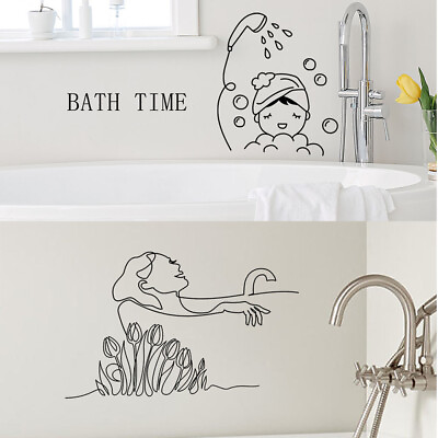 #ad Wall Art Stickers Enjoy Relax Bathroom Shower Wash Bubbles Home Decals Quotes $1.79