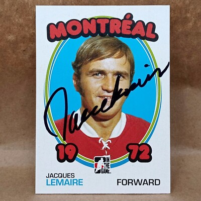 #ad 2009 10 ITG #10 JACQUES LEMAIRE Signed 1972 Montreal Canadien Autograph Auto $14.95