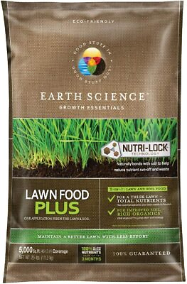 #ad ENCAP #11879 80 Earth Science Lawn Food Plus 25# bag – Covers 5000 SqFt $46.03