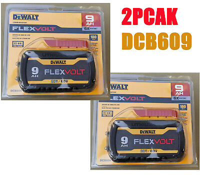 #ad 2 PACK New Dewalt DCB609 20V 60V MAX Flexvolt 9 Ah Lithium Ion Battery $241.00