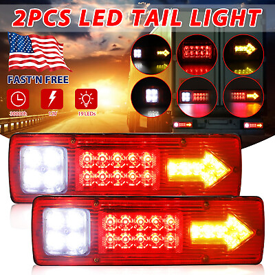 #ad 2x Utility Trailer LED Tail Light Kit Stop Rear Brake Turn Indicator Truck Lamp $18.48