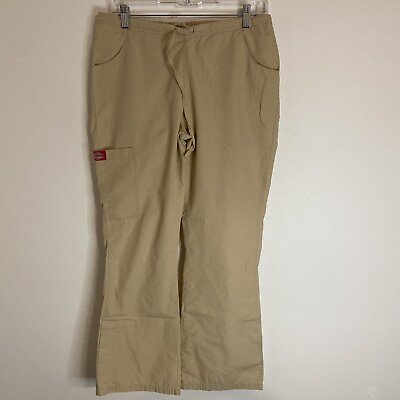 #ad Dickies Scrub Bottom Medical Uniform Khaki Drawstring Pants Small $11.86