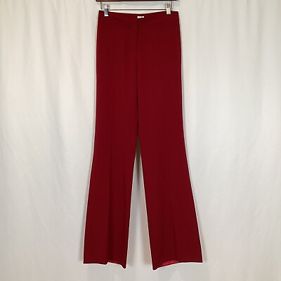 #ad Cache Women#x27;s Red Wide Leg High Waist Pants Sz 4 $15.00