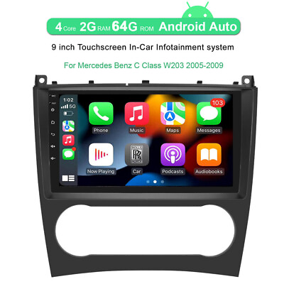 #ad Android 13 Car Stereo Radio GPS WIFI CarPlay For Mercedes Benz C Class W203 W209 $135.87