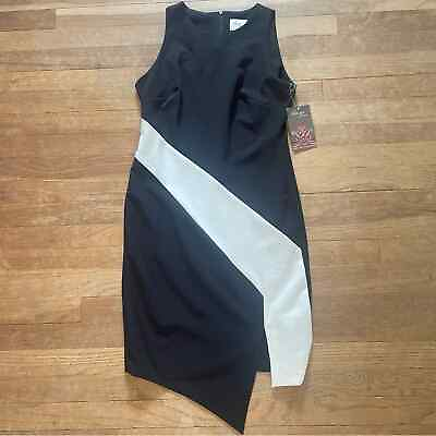 #ad NWT Beige by eci black and white striped sleeveless midi dress size 6 b13 $26.00