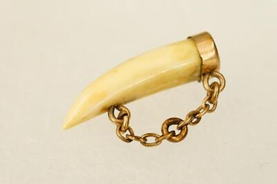 #ad Vintage Fine Jewelry Gold on Brass Italy CORNICELLO Horn Necklace Pendant Charm $31.49